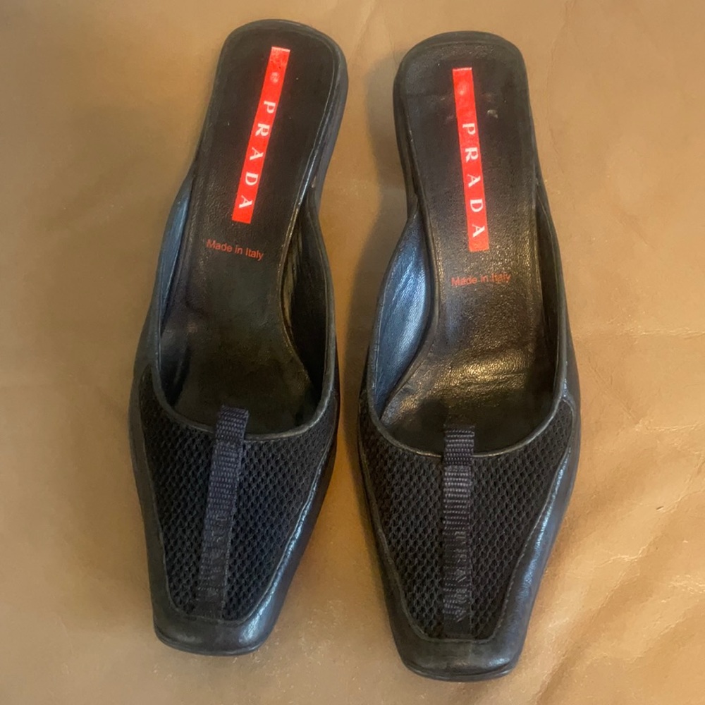 PRADA Sport Vintage 90s Leather Mules Size 36